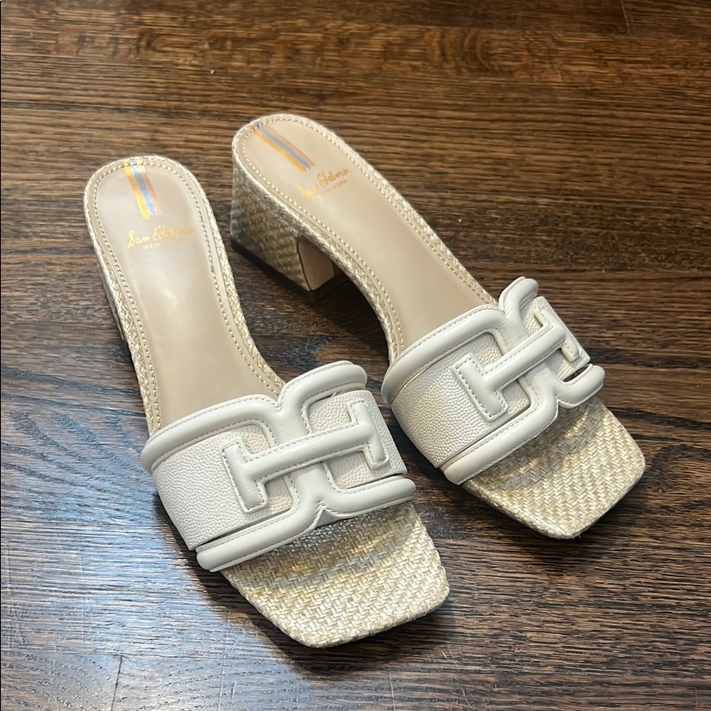 Sam Edelman Cream Sandals with Chain Detail